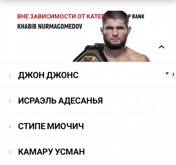 Список чемпионов ufc